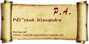 Péntek Alexandra névjegykártya